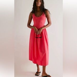 Free People New without Tags red midi dress in small